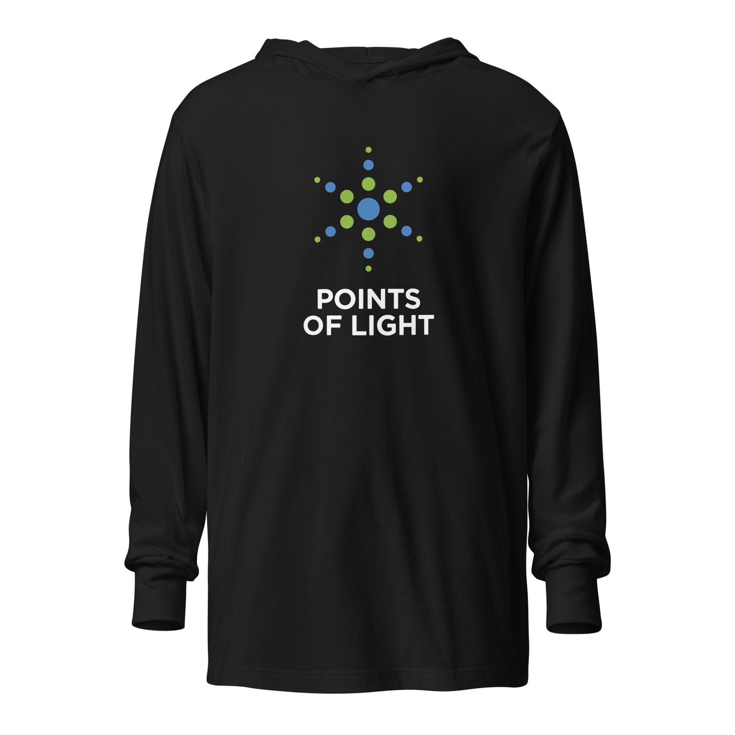 Points of Light hooded long-sleeve tee - black