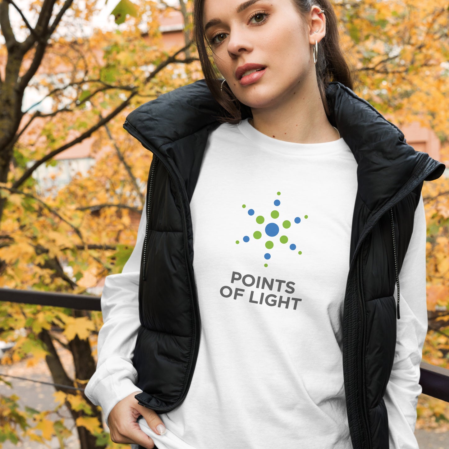 Points of Light Unisex Long Sleeve Tee - white