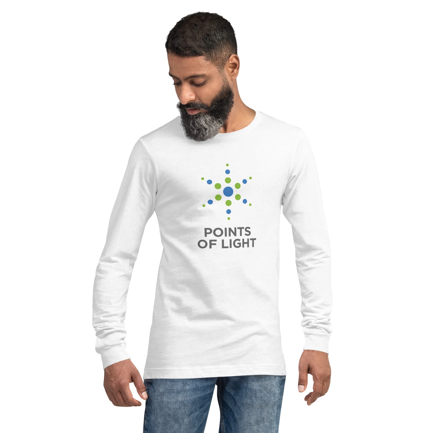 Points of Light Unisex Long Sleeve Tee - white