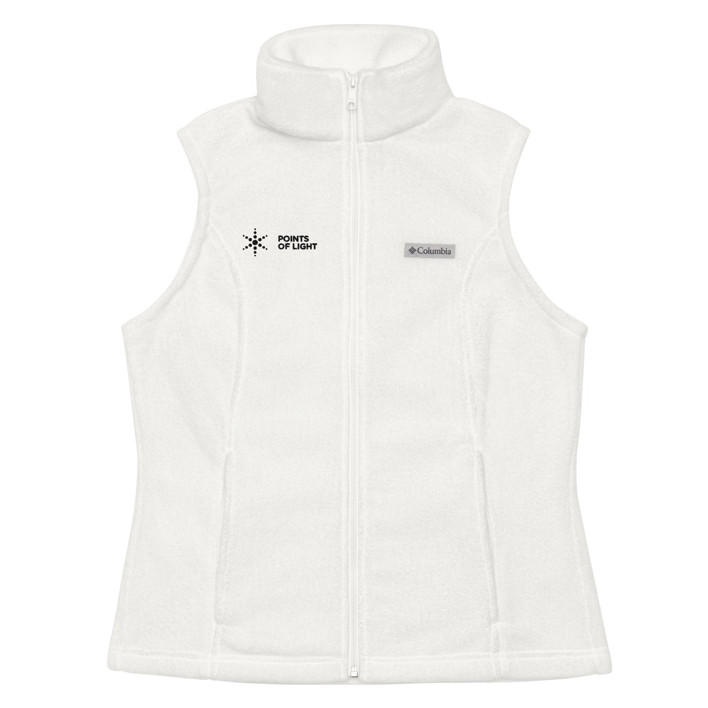 Points of Light Women’s Columbia fleece vest (White)