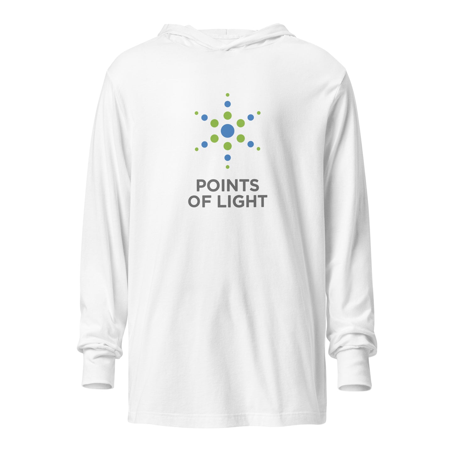 Points of Light hooded long-sleeve tee - white