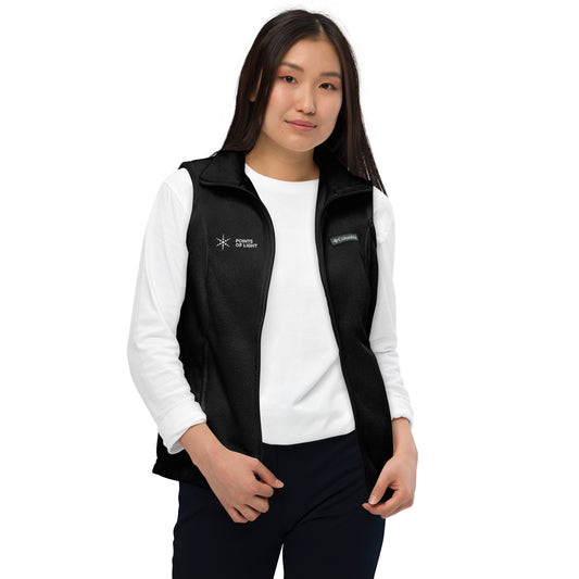 Points of Light Women’s Columbia fleece vest (Black, Charcoal Heather)